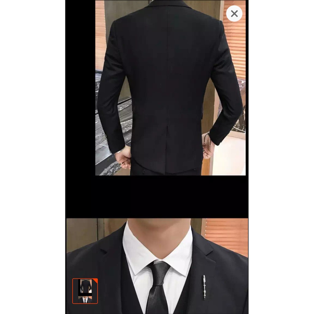 SETELAN JAS FORMAL KANTOR RESMI KERJA PRIA SLIFMIT FULL BLACK HIGH CLASS 5IN1 TERLENGKAP TERMURAH