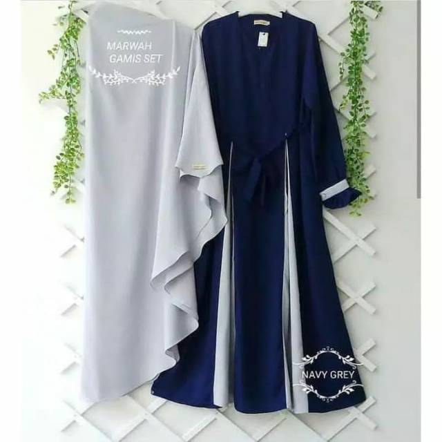 GAMIS MARWAH SYAR'I SET PLUS KHIMAR