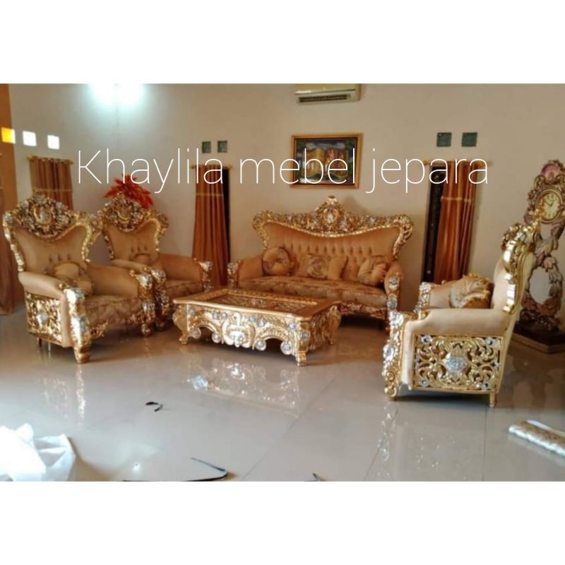 set kursi tamu ukir mewah elegan mebel meubel furnitur asli jepara antik