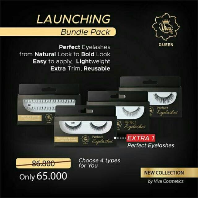 Promo Paket Bulu Mata Palsu Eyelashes Viva Murah