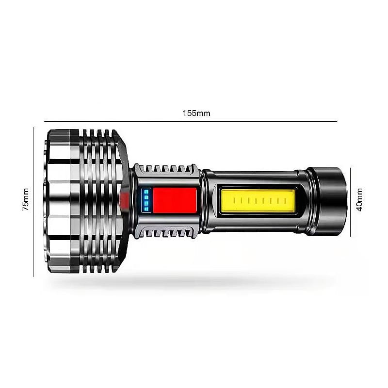 HS-981 Senter 9 LED Baterai Cas Waterproof Super Terang LED Side COB Samping