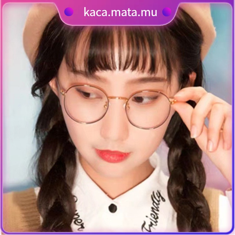 COD Kacamata Oval Korea Retro Pria dan Wanita kacamata frame wavy line candy