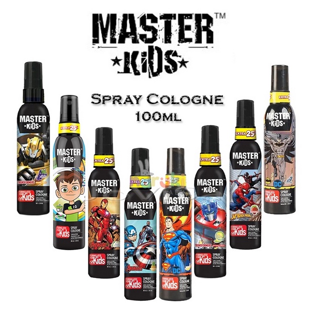 MASTER KIDS Spray Cologne 100ml / Parfum Anak Laki  By Kino [Optimus Prime Bumblebee Iron Man Captai