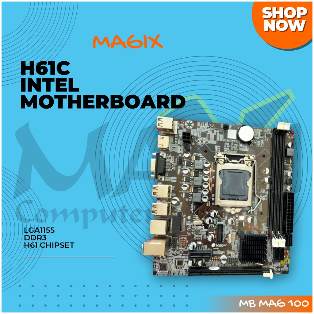 Magix H61C LGA1155 DDR3 1600MHz Up to 16GB Intel Motherboard
