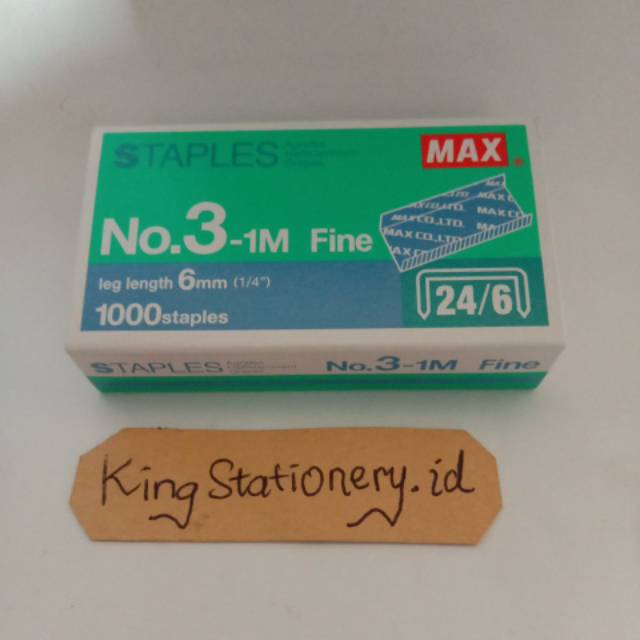 

[KOTAK KECIL] Isi staples max 24/6 (3) untuk staples besar HD 50