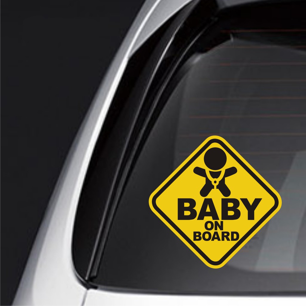 Stiker Mobil Baby on Board Car Sticker Vinyl Decal 13cm Ketupat