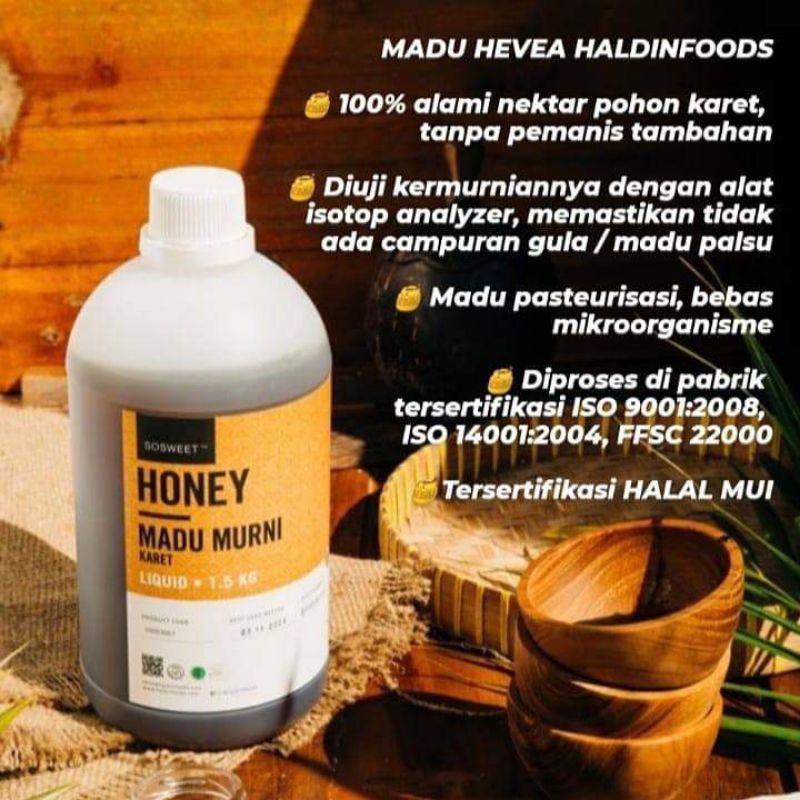 

MADU MURNI (HEVEA HONEY / MADU KARET) 1,5 KG by haldinfoods