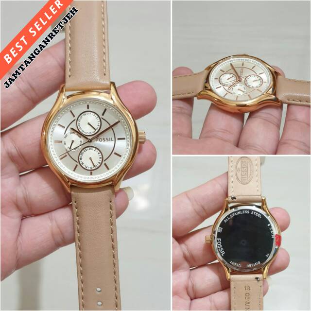 JAM TANGAN FOSSIL WANITA CHRONO ROSEGOLD SILVER WHITE