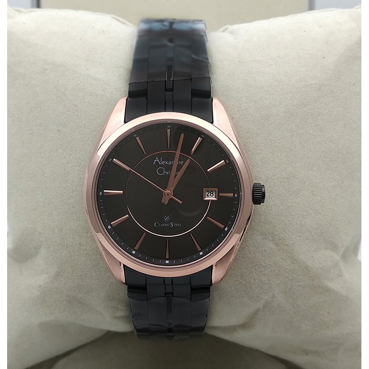 Alexandre Christie Ac 8578 Rosegold Black, Jam Tangan Couple (Bisa Beli Satuan)  Original