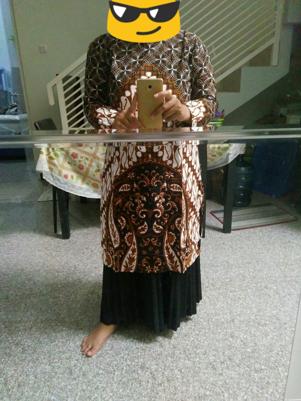 Benang Raja Tunik Batik Wanita Lengan Panjang Ukuran Jumbo 2xl 3xl 4xl 5xl