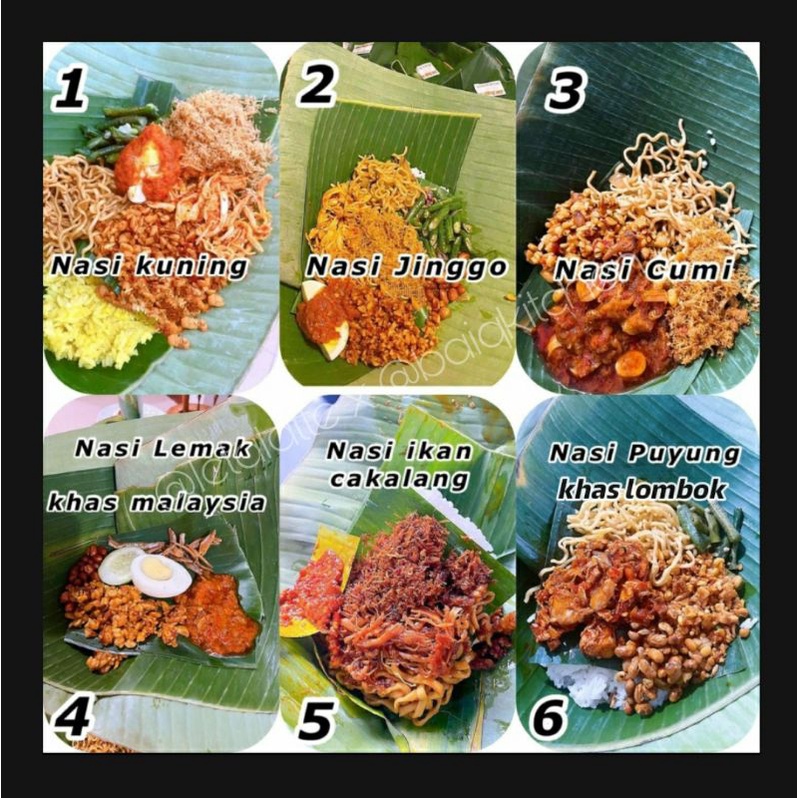 

nasi bungkus daun / nasi box / nasi besek / rice bowl / nasi bento