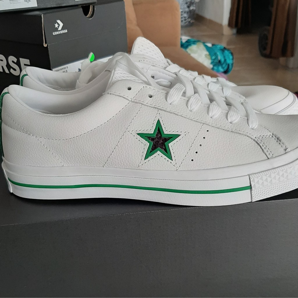 Converse One Star White Green Leather 