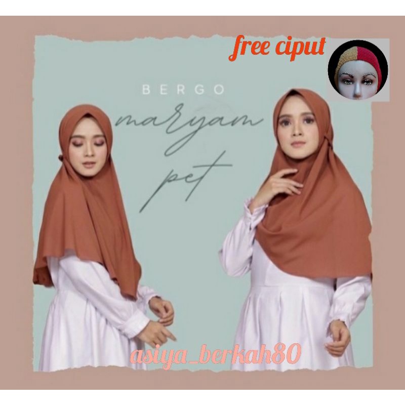 Hijab Bergo Maryam Diamond Pet/jilbab bergo diamond/kerudung instan/jilbab instan