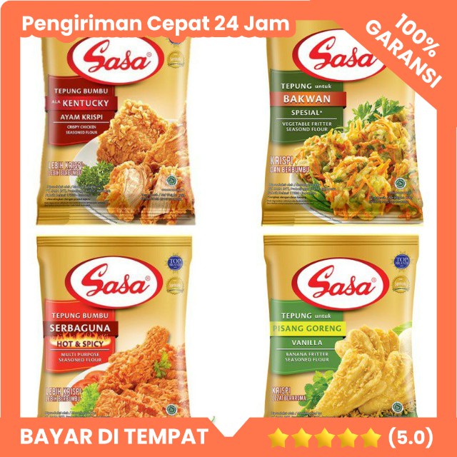 

Tepung Bumbu Sasa 210/225gr Tepung Serbaguna Original Serbaguna Hot & Spicy, Ala Kentucky, Bakwan Spesial, Pisang Goreng, Untuk Seafood