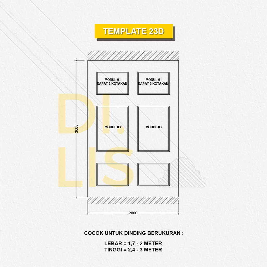 Jual DILIS PROFIL LIS WALLMOULDING / TEMPLATE LEBAR DINDING 2 METER ...