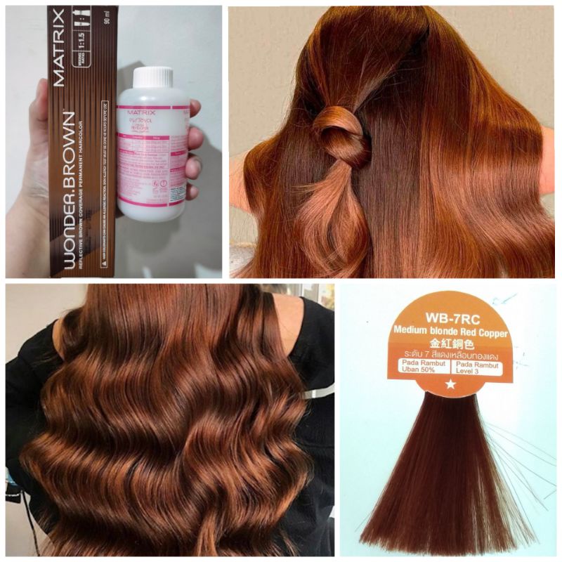 Matrix Wonderbrown 7RC Medium Blonde Red Copper Hair Dye Cat Rambut Coklat Merah Terang Wonder Brown