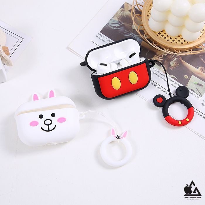 Silicone CASE 3D LUCU APPLE AIRPODS PRO MOTIF KARAKTER KARTUN CARTOON Softcase Pouch Cover Kaitan Cantolan