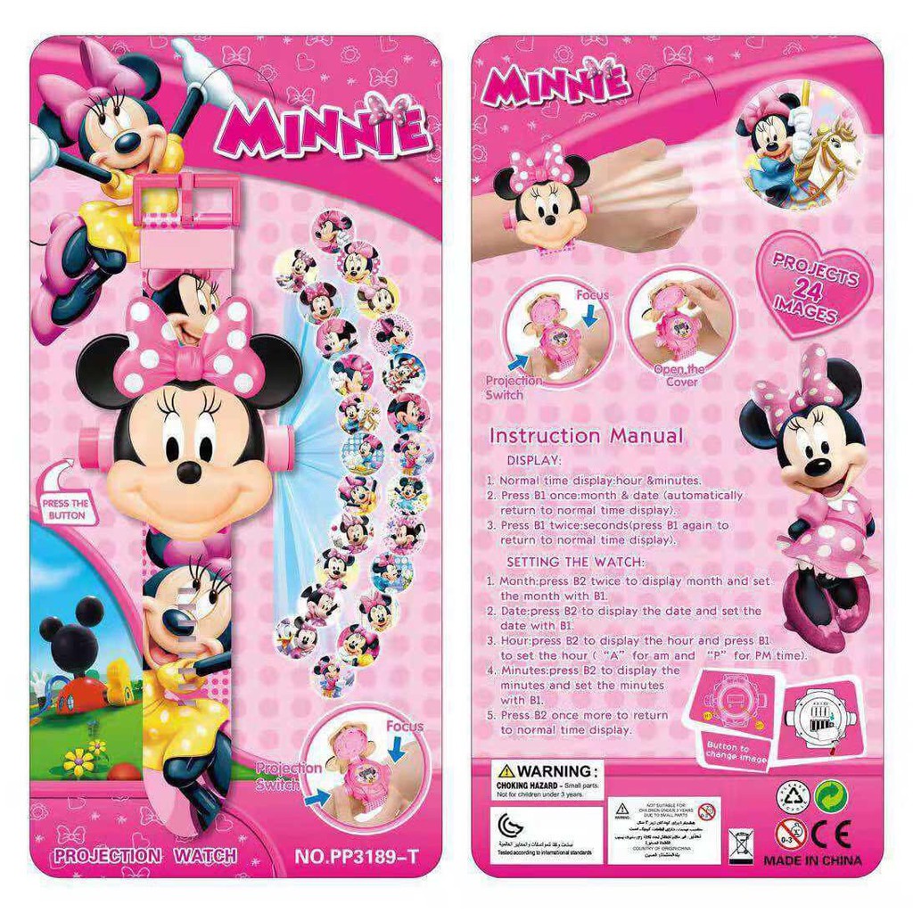 Parling Laris! JAM TANGAN ANAK MINNIE MOUSE PROYEKTOR JUMBO DIGITAL LED Low Price!