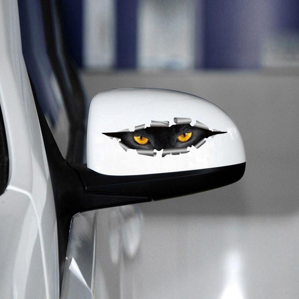 Lanfy Stiker Mata Kucing Keren Pribadi Dekorasi Mobil 3D Mata Lucu Styling Seluruh Aksesoris Mobil