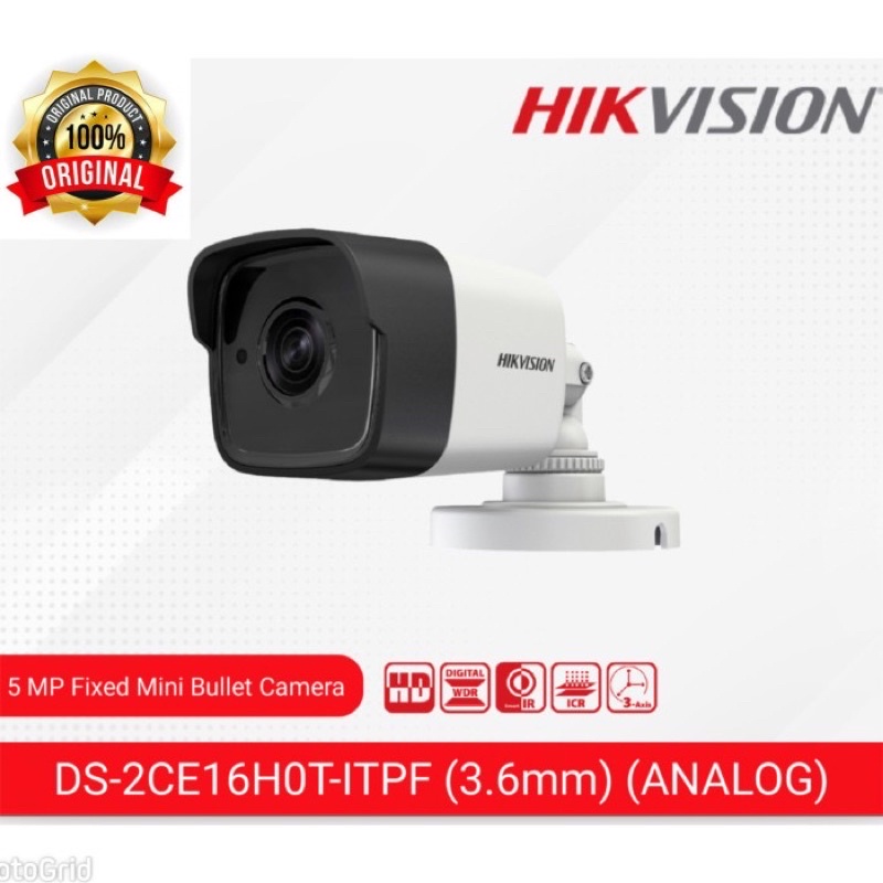 Promo Kamera CCTV HIKVISION 5MP DS-2CE16H0T-ITPF Outdoor 5 MP FULL HD