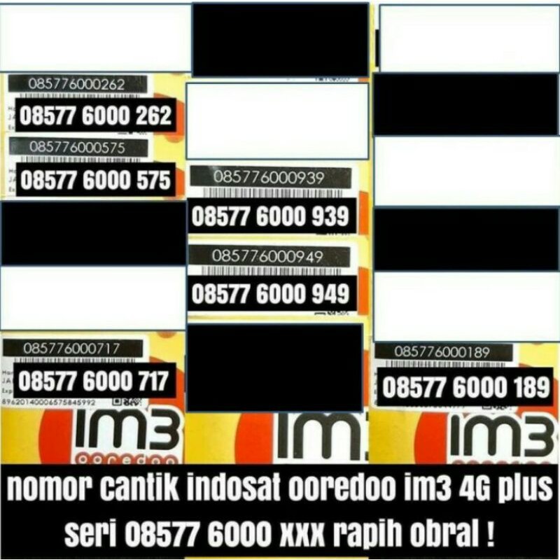 No Cantik Kartu Perdana Indosat Im3 Ooredo 4G - IM3