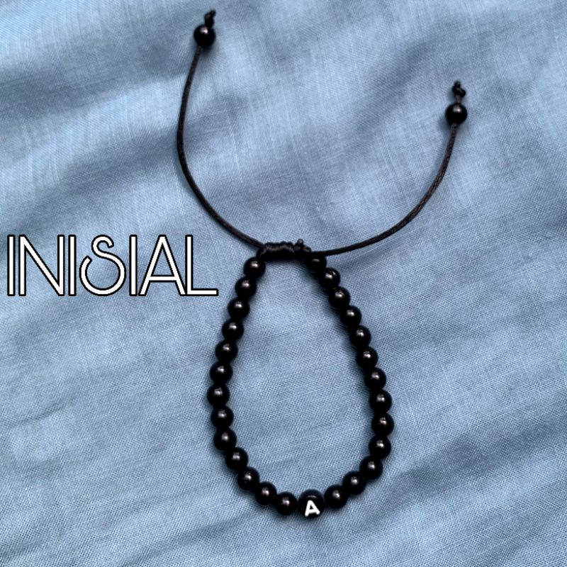 GELANG MOTE SERUT (INISIAL/POLOS) BLACK ONLY