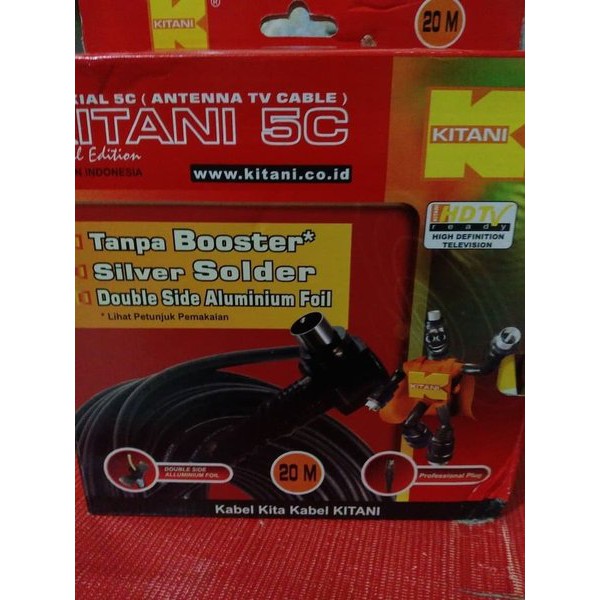 Spesial Kabel Antena TV Kitani 5C 2V Panjang 20 Meter - Kabel Antena Terbaik terbaik