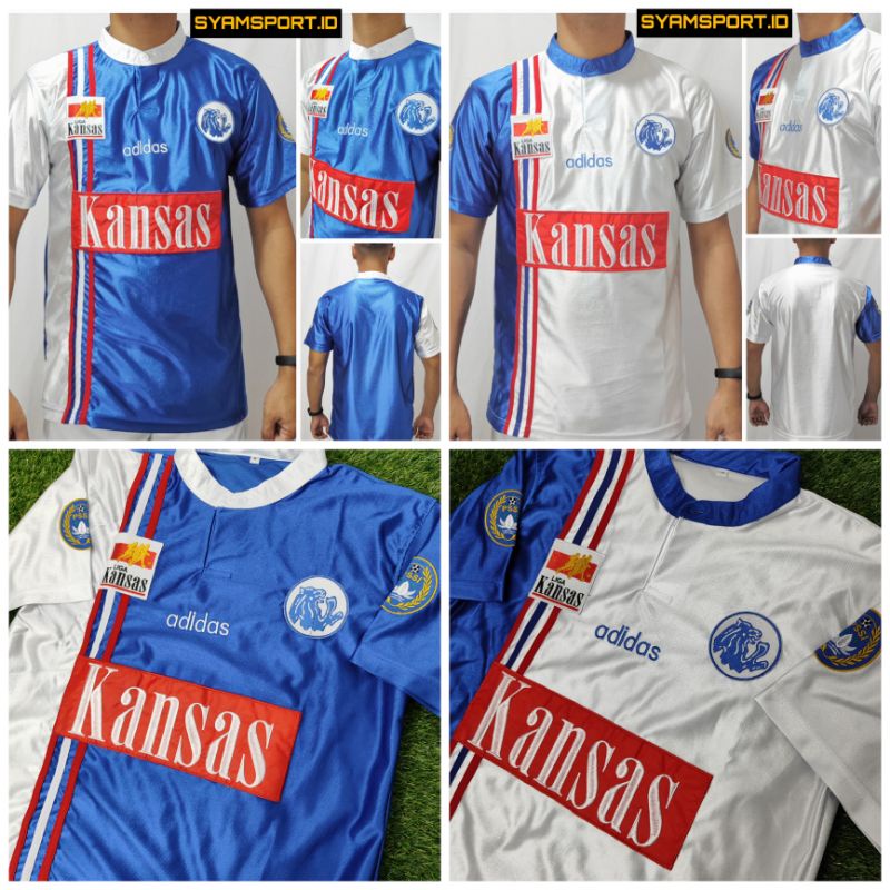 Jersey Arema Kansas Full Bordir Bahan Paragon Mengkilap / Jersey Arema Retro / Jersey Arema FC / Jer