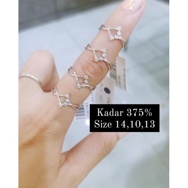 cincin putih emas asli 375%