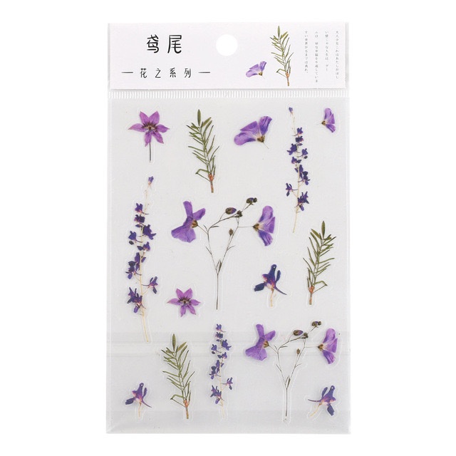 PET Transparent Plant Waterproof Diary Stickers Mobile Phone Decoration Stickers