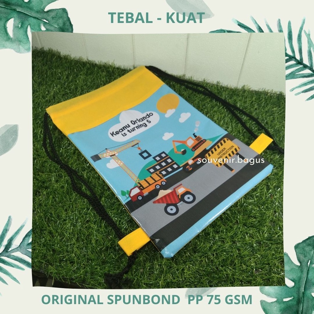 Tas Souvenir Promosi Sekolah Ultah Natal Paskah Lebaran Serut Backpack 40x50cm