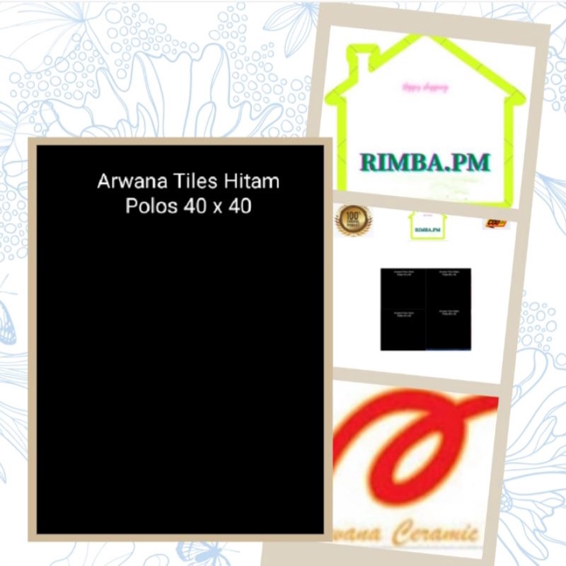 Kramik Lantai 40 x 40 Arwana Hitam Polos