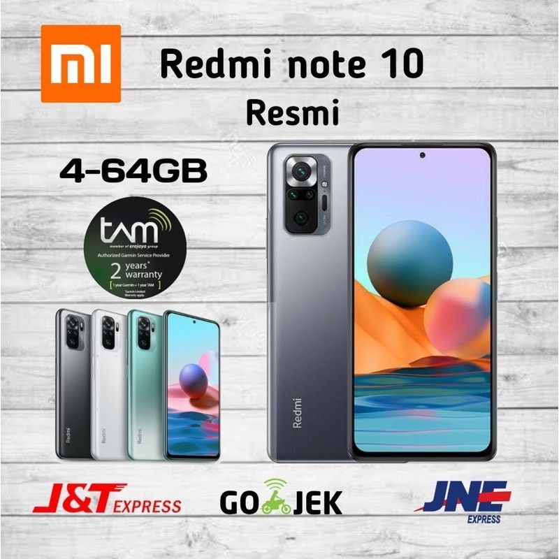 Hp Xiaomi Redmi Note 10 5G Ram 8/128gb Ram 4/128gb Garansi resmi 1 Tahun Tam No Repack-Note 10 4/64gb 4G