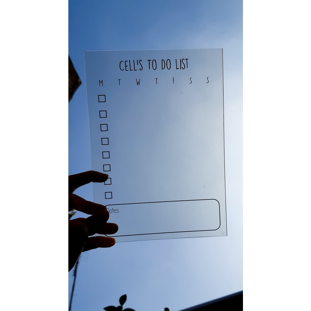 

Acrylic Planner To Do List / Weekly Planner / Custom