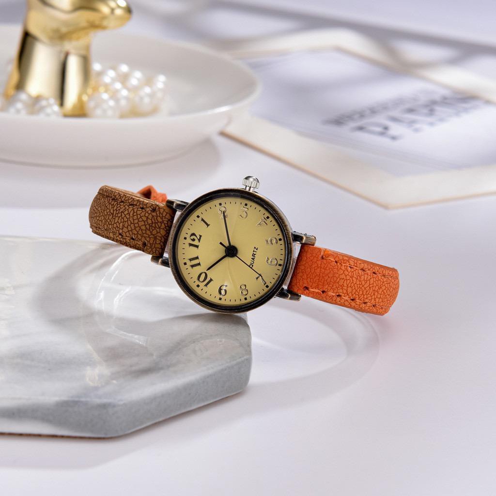 ✅Grosir Jam Senen - Jam Tangan Analog Retro Wanita Pria Unisex Model Bulat Jam Tangan 2 warna Impor grosir