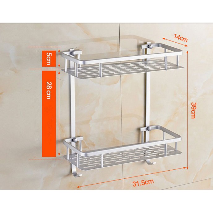 [UNIK88] HB268 Rak Dinding Aluminium serbaguna 2susun size