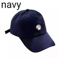 TERMURAH !! TOPI BASEBALL BORDIR SMILE / RECLUSIVE / GARIS TIGA RING LAKI PEREMPUAN-TOPI DAISY NAVY