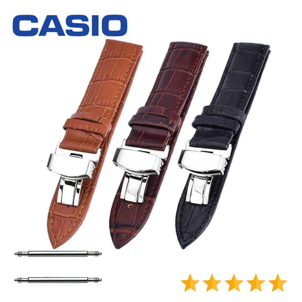 Tali Jam Strap Watch Casio MTP Casio Ediface Leather Strap