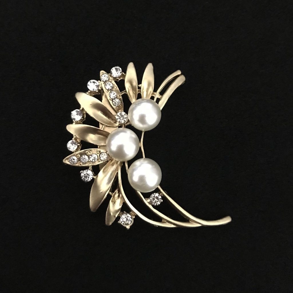 BROS DADA TERBARU  /AKSESORIS HIJAB kekiniaan kode 0124 0125 0126 0042 //bros hijab//bros blezer/bros kebaya-0124 GOLD PUTIH