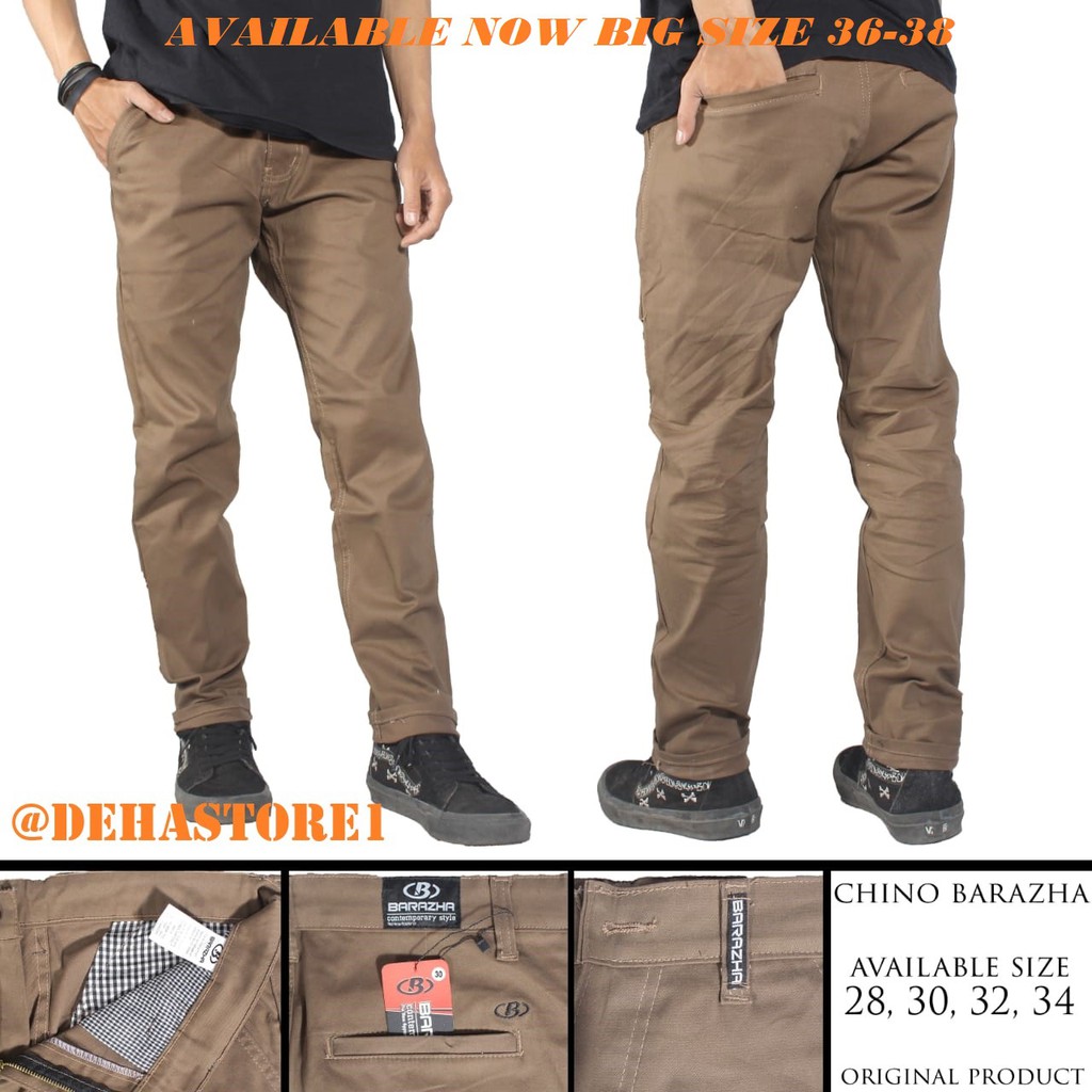 Celana Chino Panjang Regular Fit Stretch/Elastis 28-40 Barazha