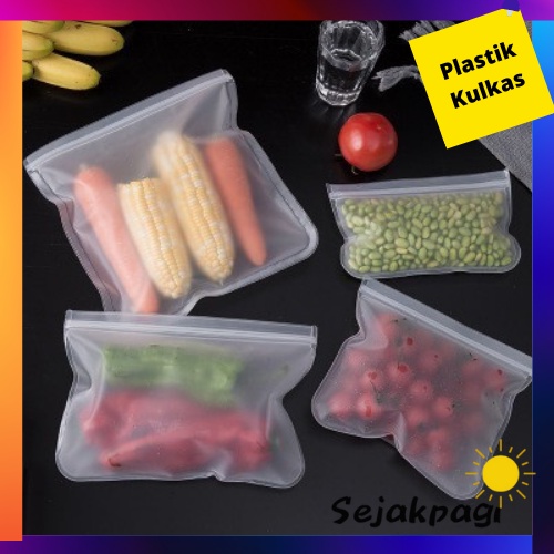 Plastik Kulkas Plastik Penyimpanan Bahan Makanan Tebal Ziplock Reusable