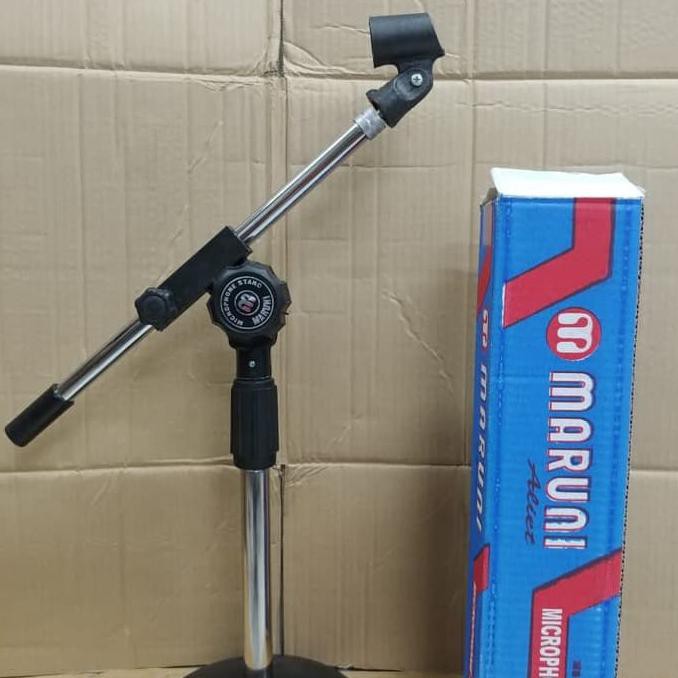 Stand mic maruni kaki bulat MS-209B -