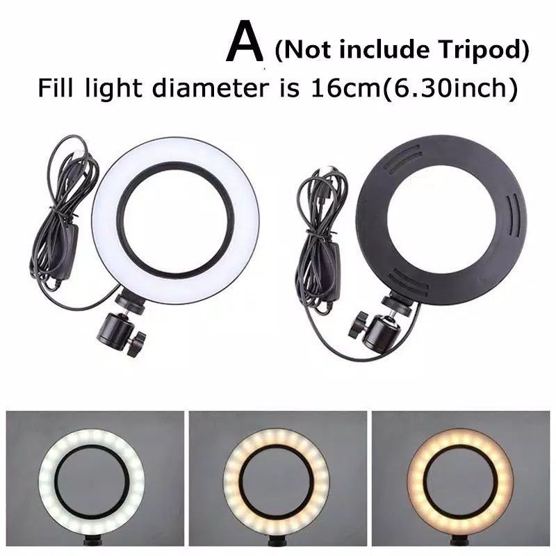 RING LIGHT LED 26CM. MAKE UP/VLOG.LAMPU TRIPOD 3161