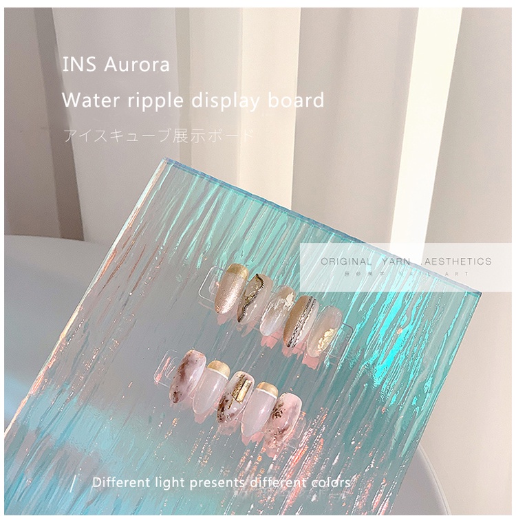 Papan Display Kuku Palsu Efek Aurora Bahan Akrilik Untuk Latihan Nail Art