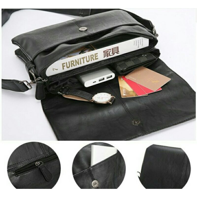 tas slempang kulit pria tango super premium