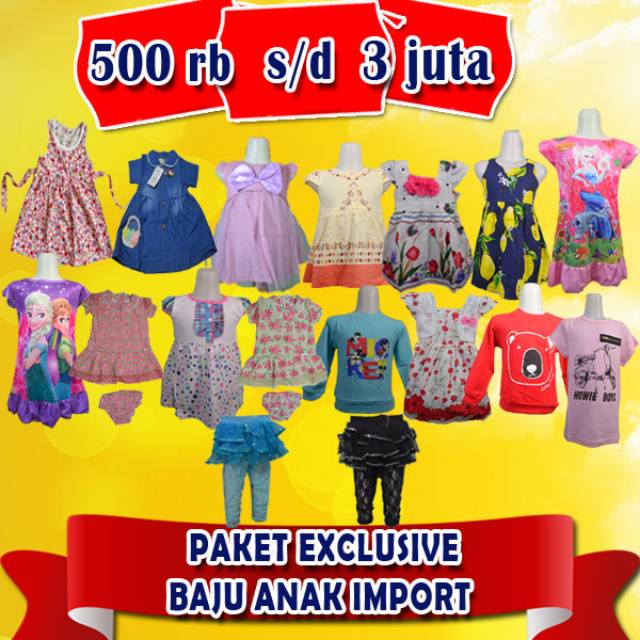 Paket murah baju anak import