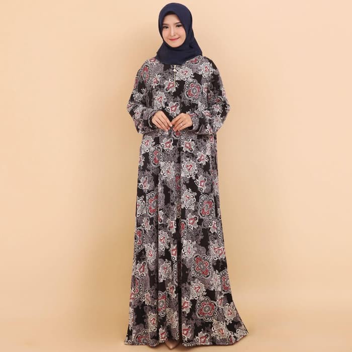 BAJU Baju Gamis Wanita Terbaru Gamis Batik Busui Jumbo Jersey Korea 4L 7056 GAMIS MUSLIM