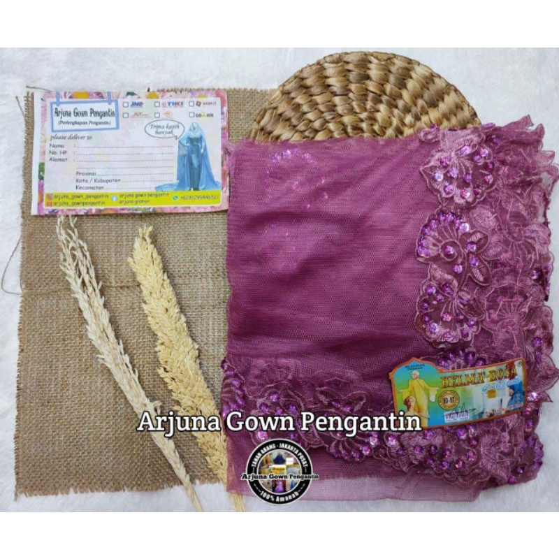 [TERMURAH] Selendang Bordir Payet || selendang akad || Selendang Pengantin Payet-Dasty