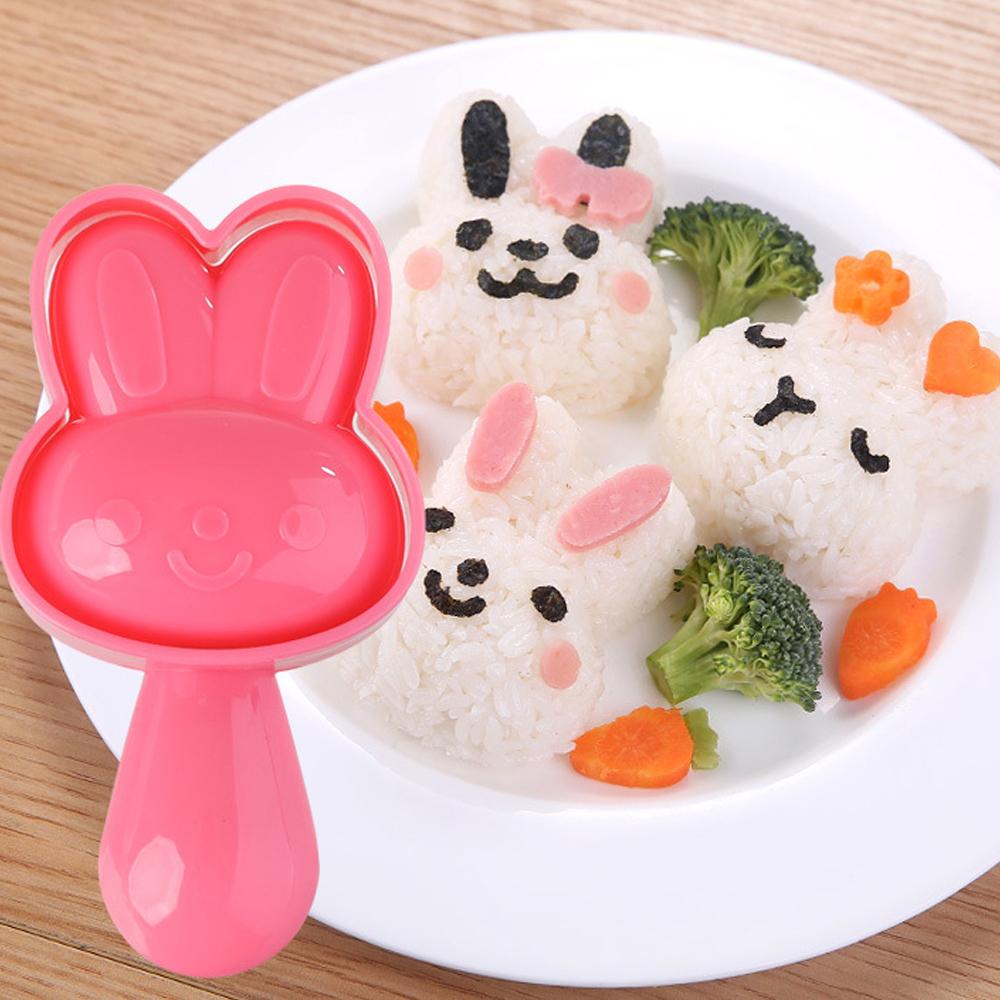 Solighter Cetakan Nasi Sushi DIY Lucu Kucing Kelinci Kotak Makan Dekorasi Sandwich Maker