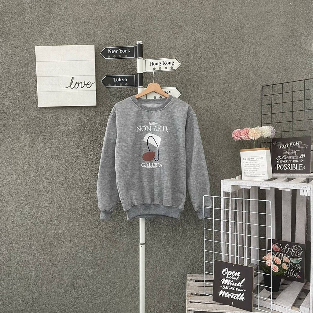 Sweater Pria Wanita Unisex Korean Style Terbaru Non Erte Bahan Fleece